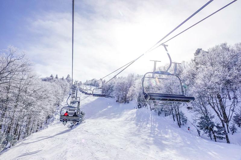 Snow in Sutton, Québec in winter